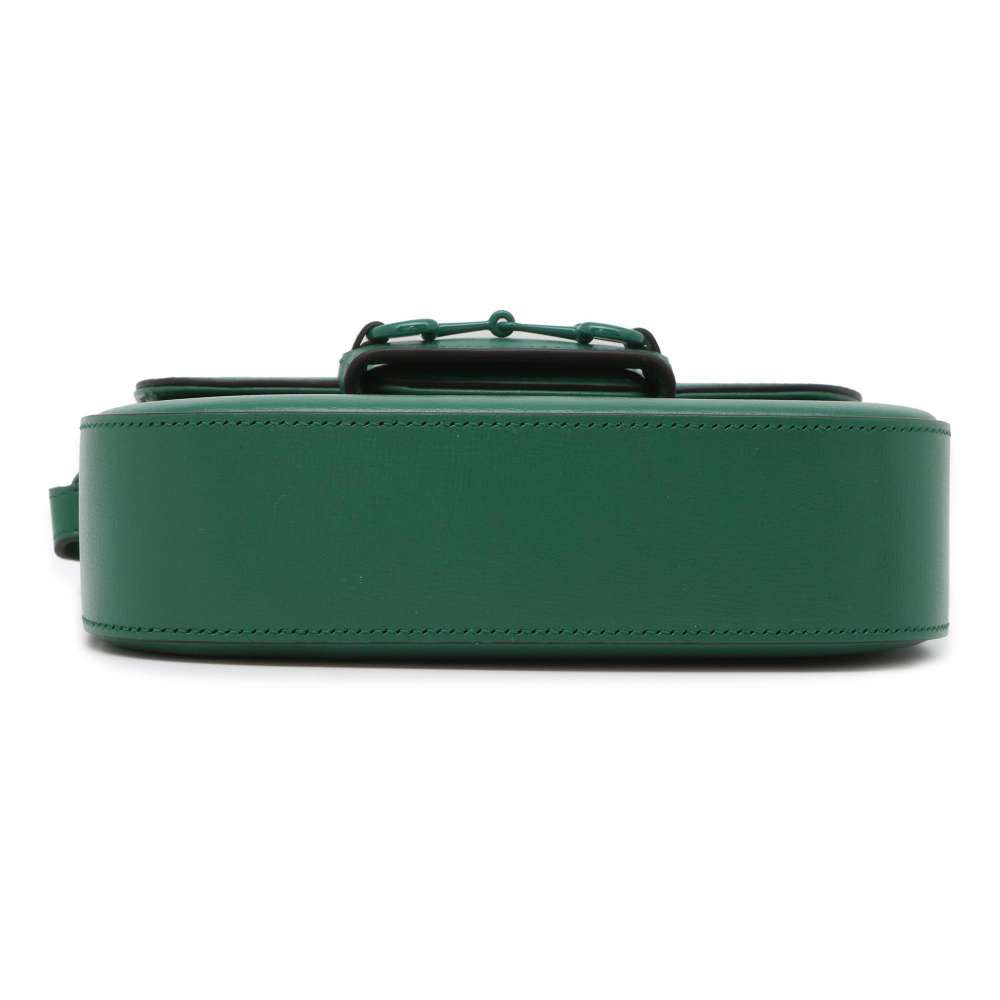 GUCCI Horsebit1955 Shoulder Bag Green 726226 Leather Size Small