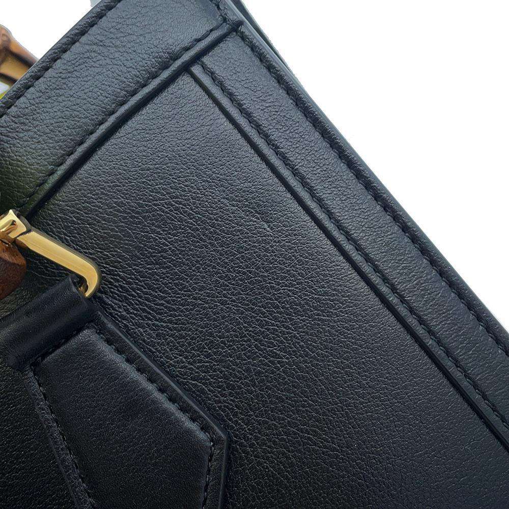 GUCCI Diana Bamboo Handle 2wayHandbag Black 660195 Leather Size Small