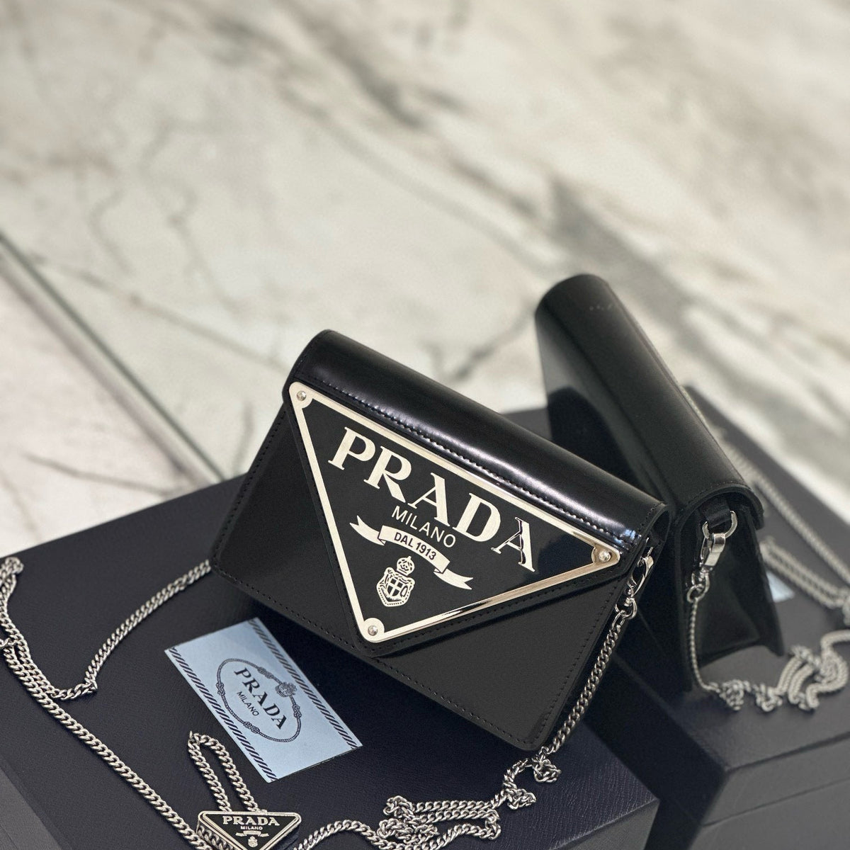 PD TRIANGLE LOGO BUFFED SHOULDER BAG