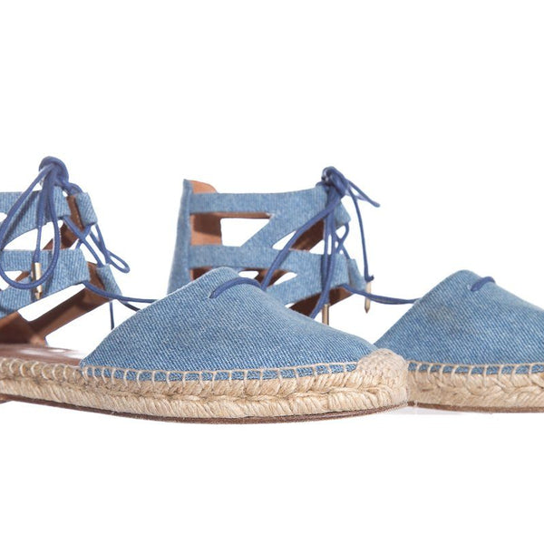 Aquazzura Denim Lace Up Espadrille SZ 37
