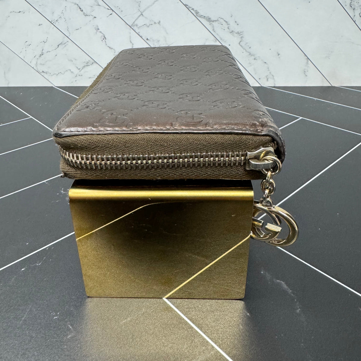 Gucci Bronze Guccisima Zippy Wallet