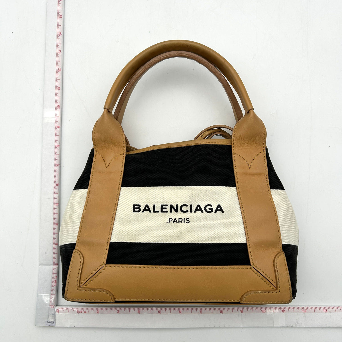 balenciaga Black Navy Cabas S Canvas Tote Bag Multiple colors Leather Cloth Pony LA7168