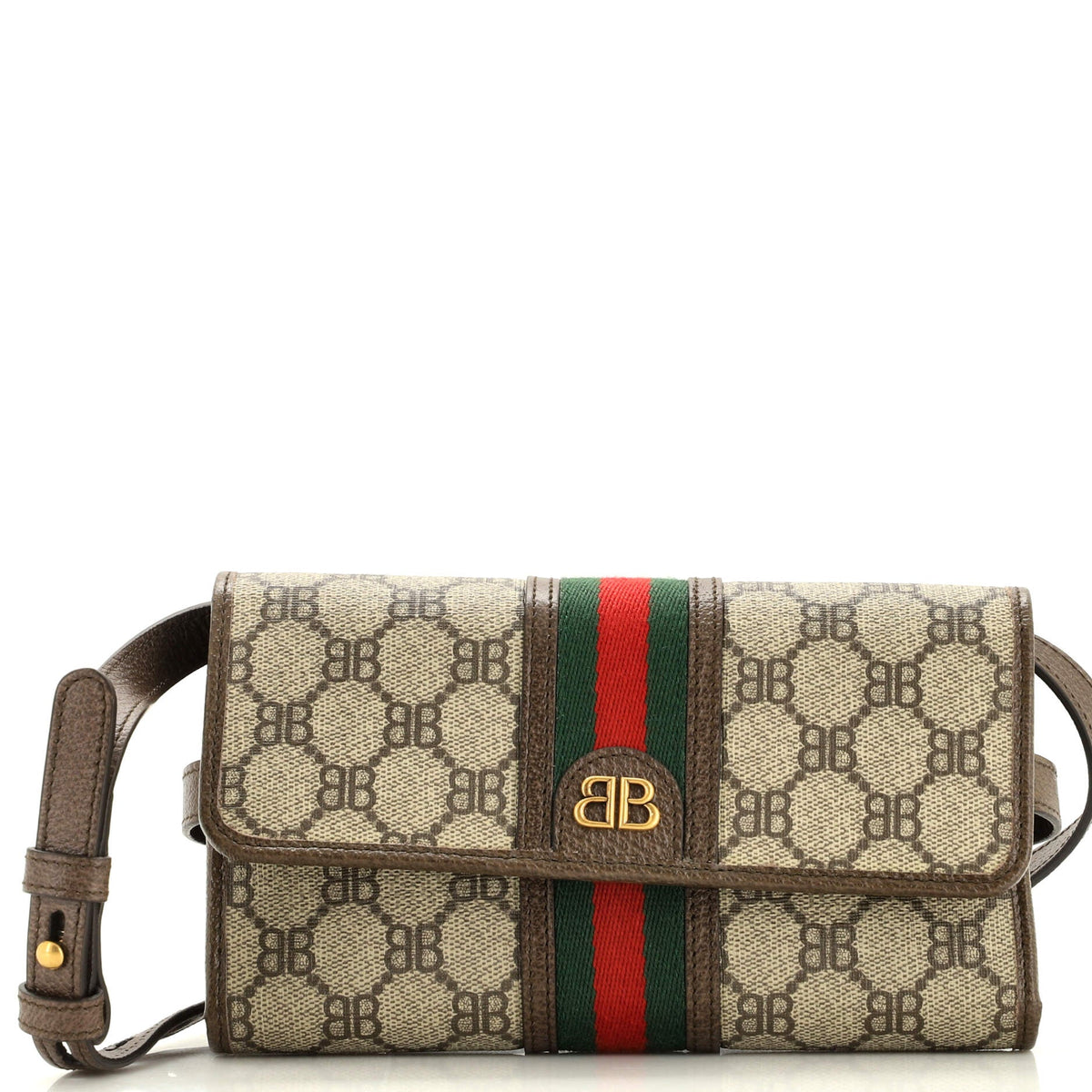 Balenciaga x Gucci The Hacker Wallet on Strap BB Coated Canvas