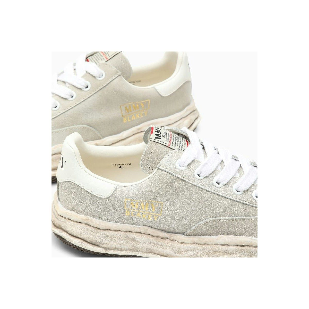 BLAKEY LIGHT GREY LEATHER LOW TRAINER