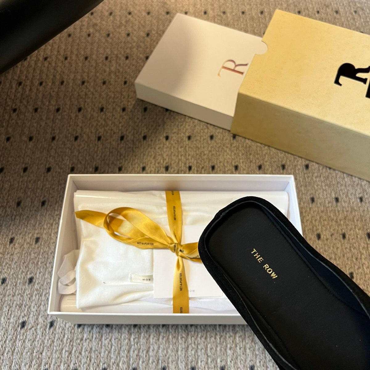 THE ROW SUEDE MULES