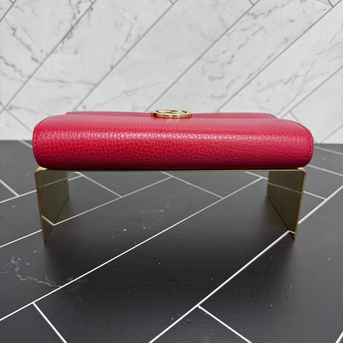 Gucci Red Leather Interlocking G Long Wallet