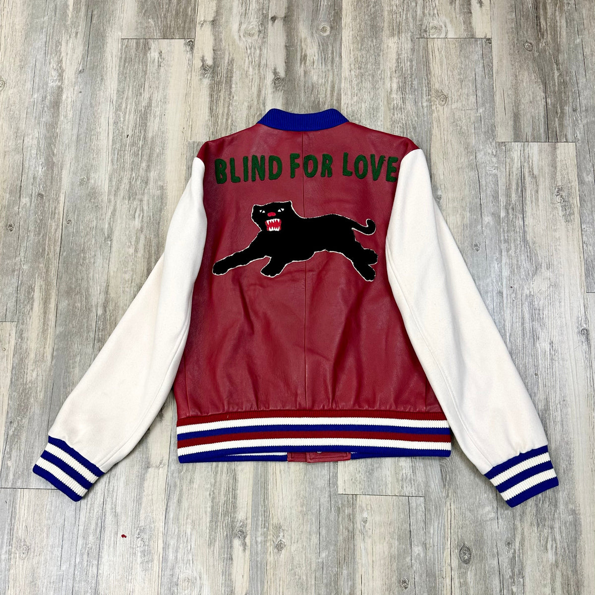 Gucci Bee Leather Varsity Jacket