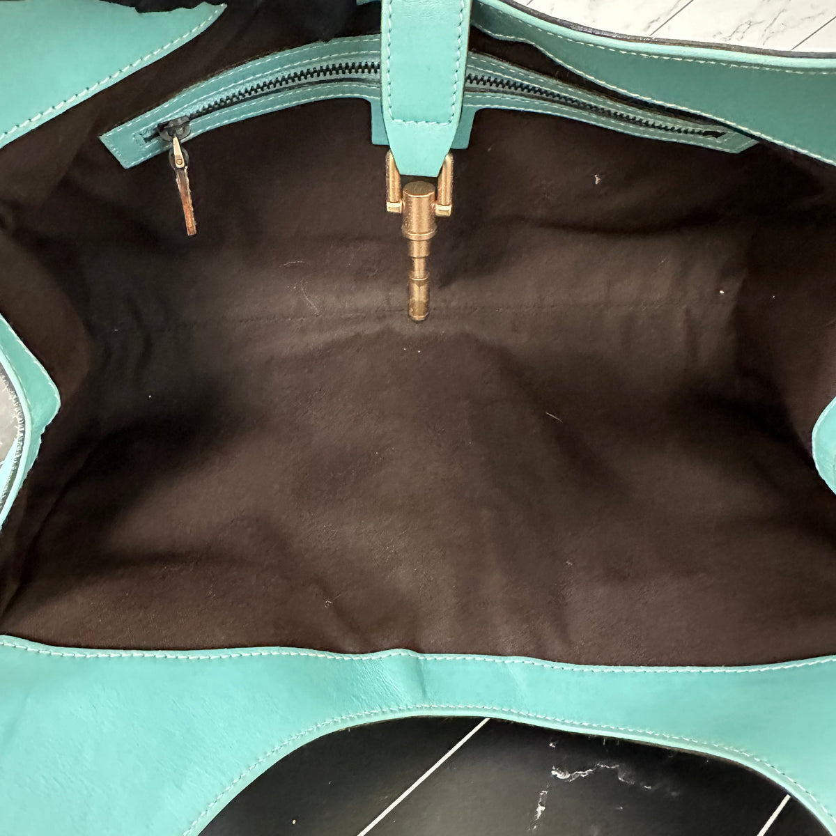 Gucci Teal Leather Jackie Shoulder Bag