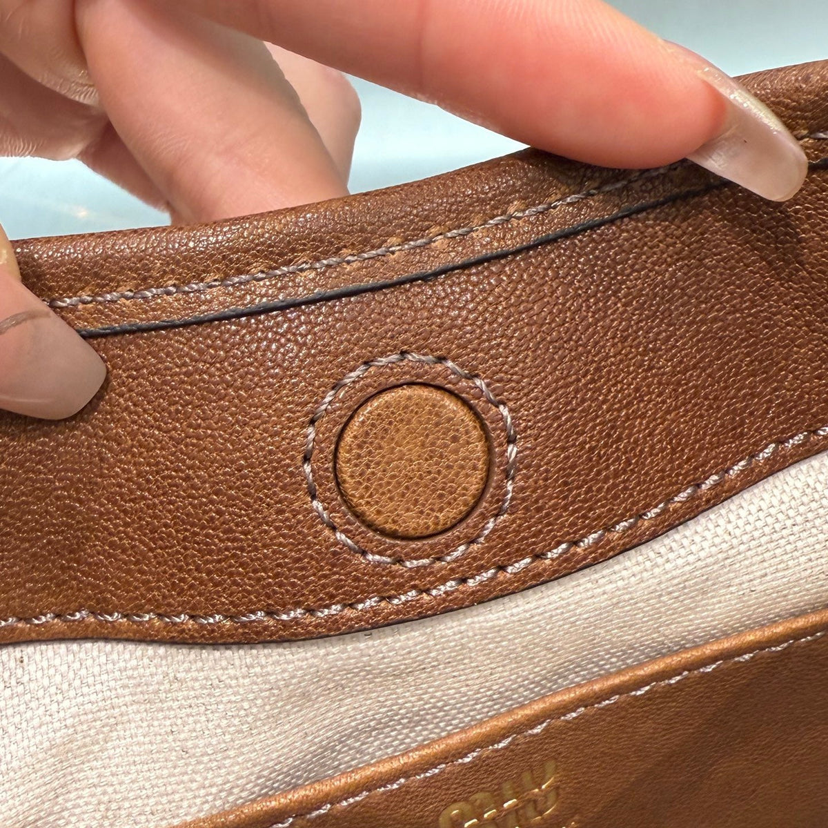 MIU M NAPPA LEATHER POUCH