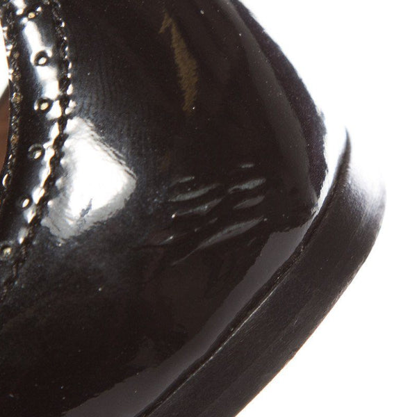 Alaïa Black Patent Leather T-Strap Sandal SZ 38
