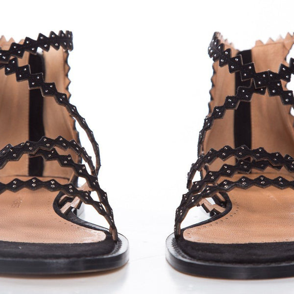 Alexa Wagner Black Gladiator Sandals SZ 39