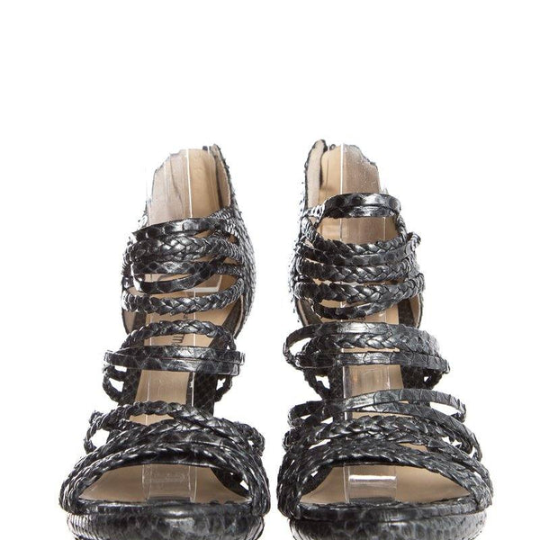 Alexandre Birman Gray Python Sandals SZ 39