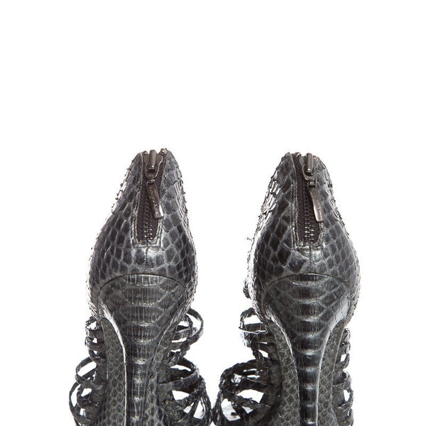 Alexandre Birman Gray Python Sandals SZ 39