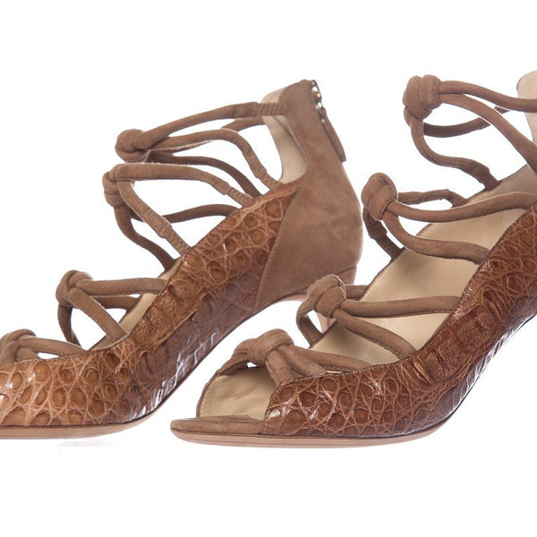 Alexandre Birman Tan Suede Sandals SZ 38.5