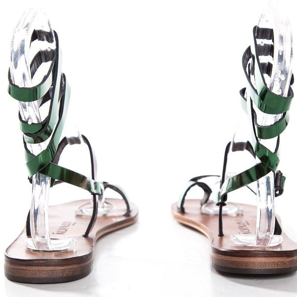 Alvaro Gonzalez Multicolored Metallic Leather Sandals SZ 37 NWT SALE