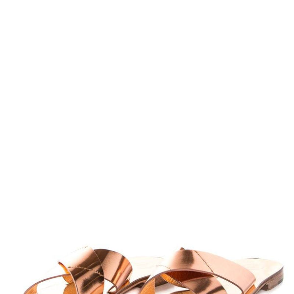 Alvaro Gonzalez Rose Gold Metallic Leather Slide Sandals SZ 39 NWT SALE