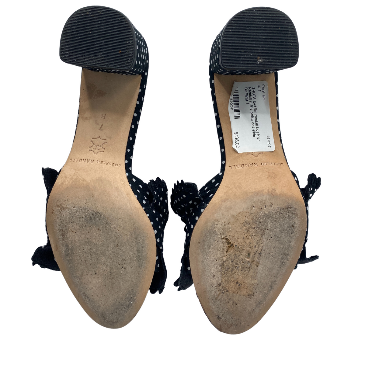 Loeffler Randall Ruffle Polka Dot Slides |US7|