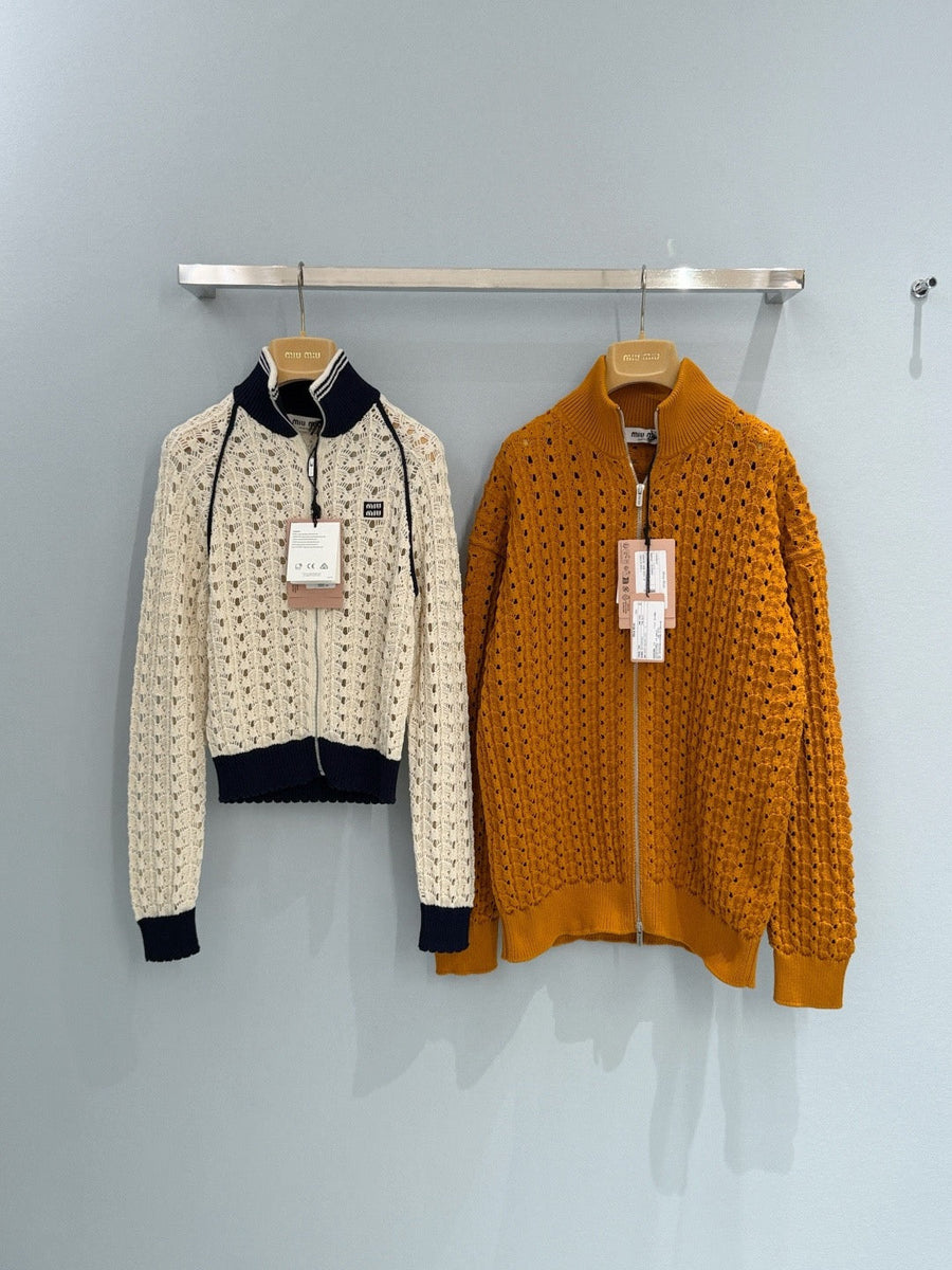 MIU M ZIP CARDIGAN