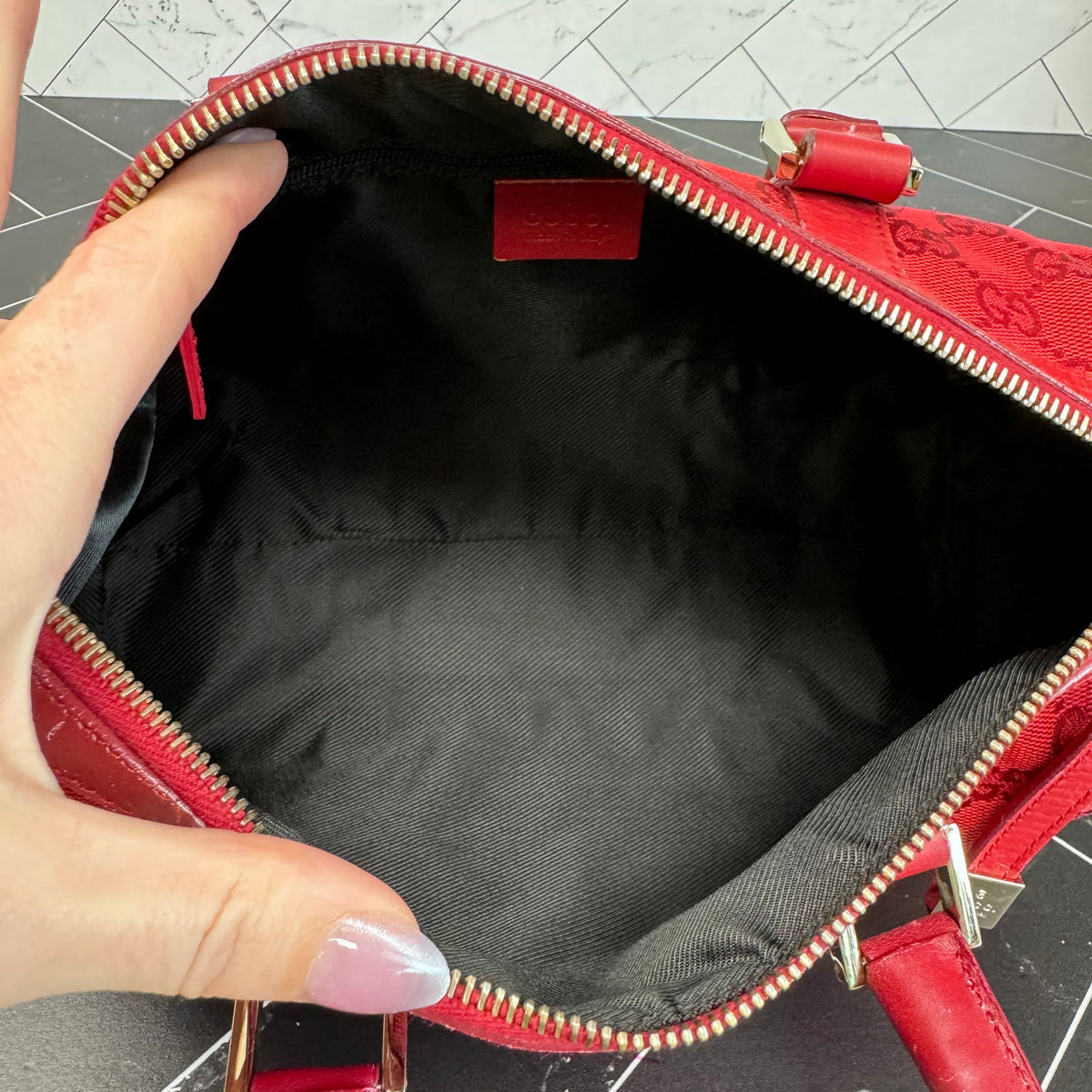 Gucci Red Canvas Shoulder Bag