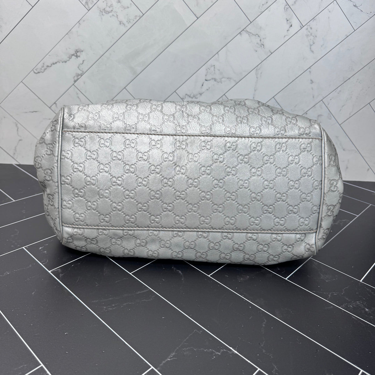 Gucci GG Metallic Silver Sukey Tote