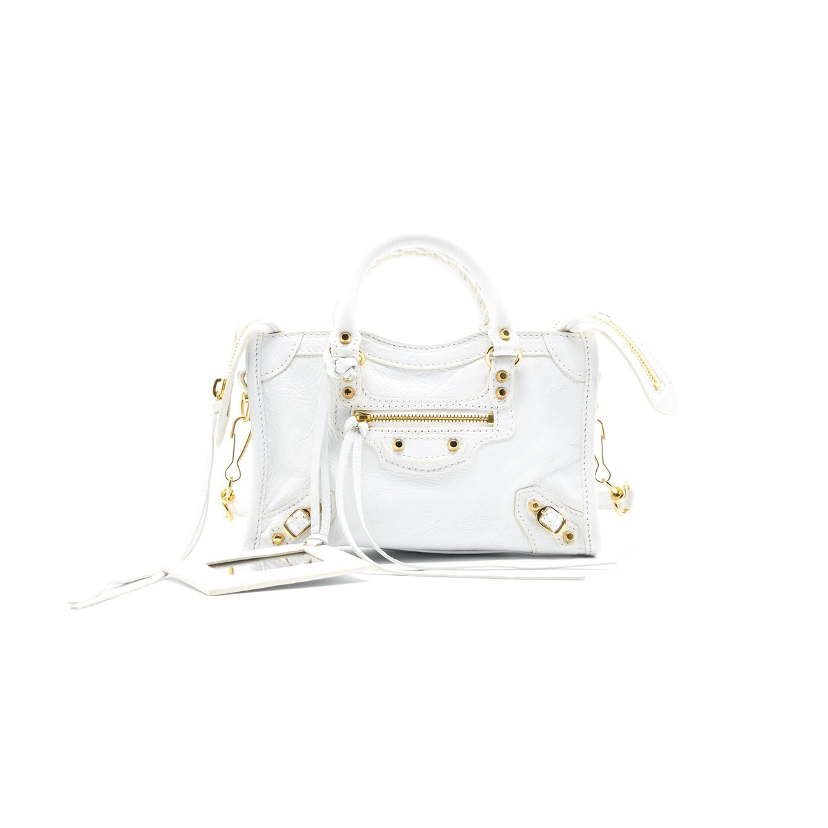 balenciaga Nano City Bag white with GHW