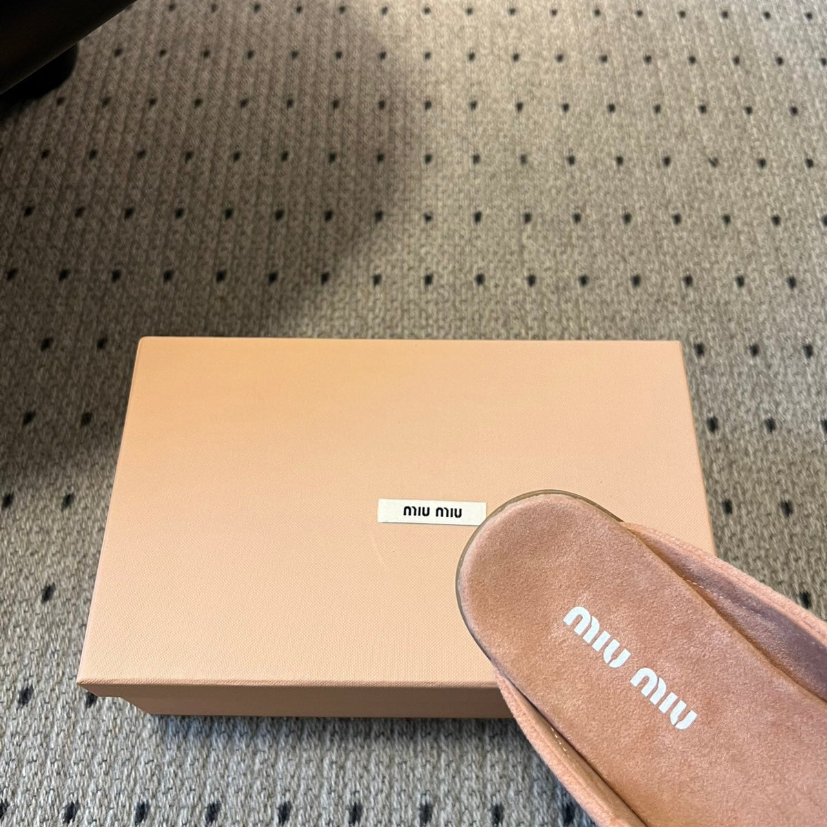 MIU M SUEDE MULES