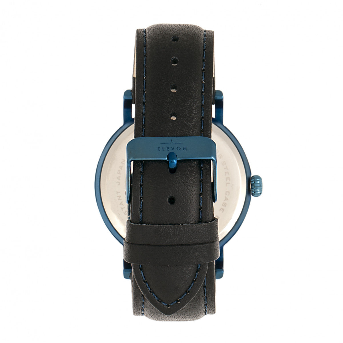 Elevon Von Braun Leather-Band Watch w/Date - Blue/Black