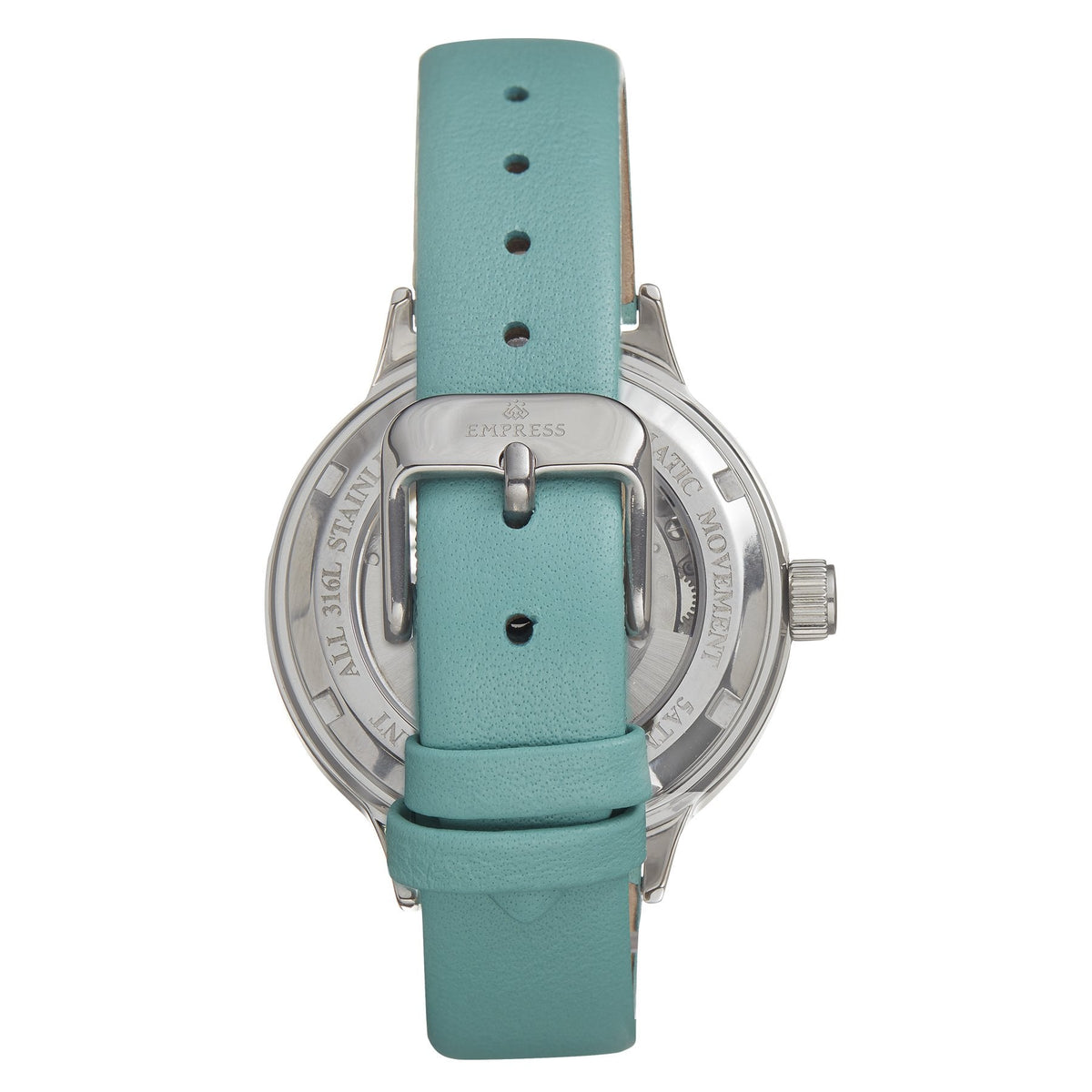 Empress Alice Automatic MOP Skeleton Dial Leather-Band Watch
