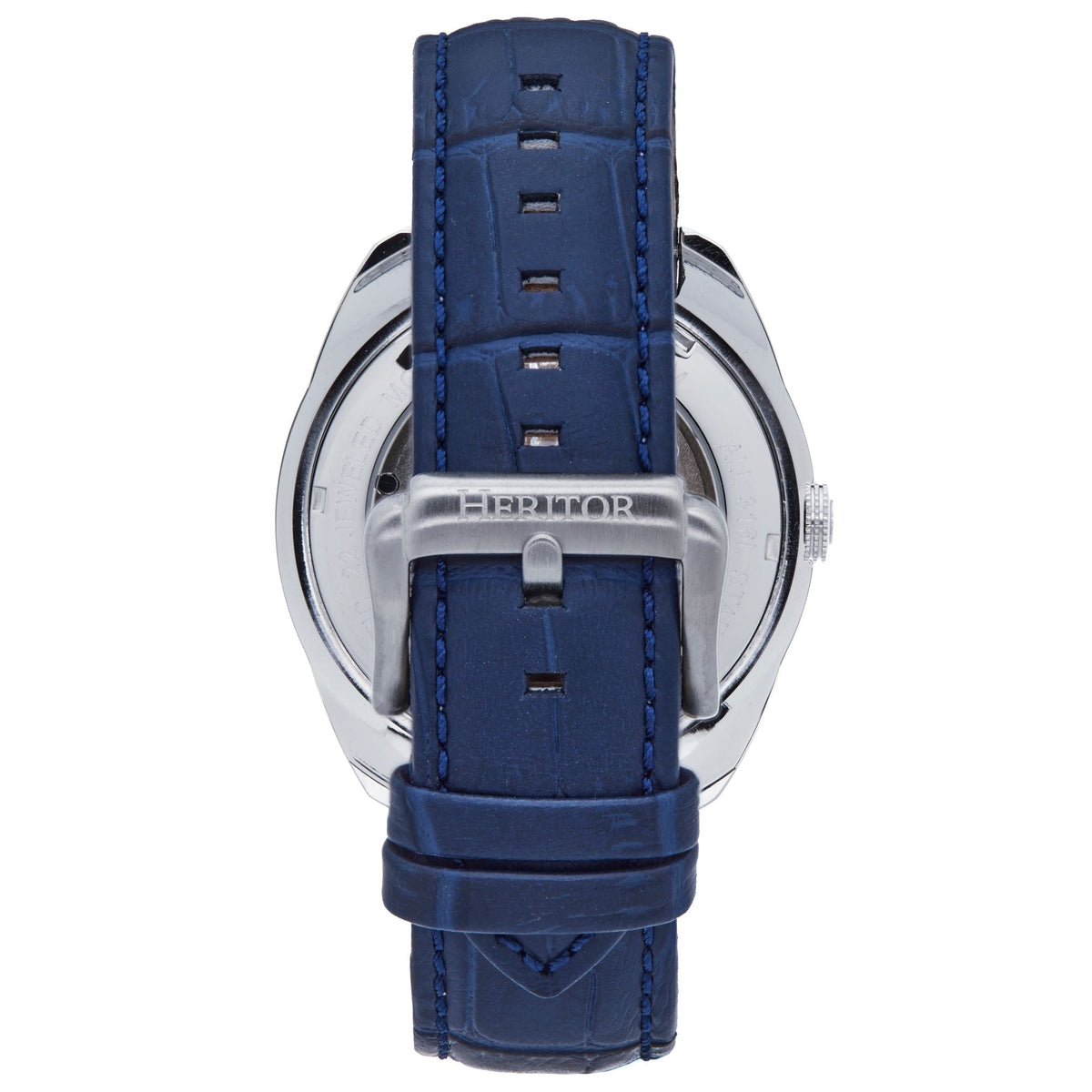 Heritor Automatic Roman Semi-Skeleton Leather-Band Watch