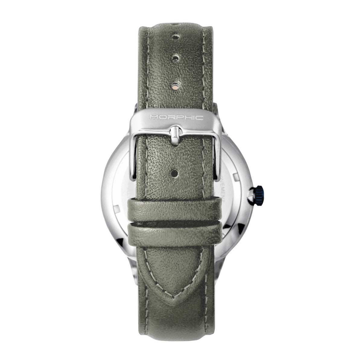 Morphic M65 Series Leather-Band Watch w/Day/Date - Grey