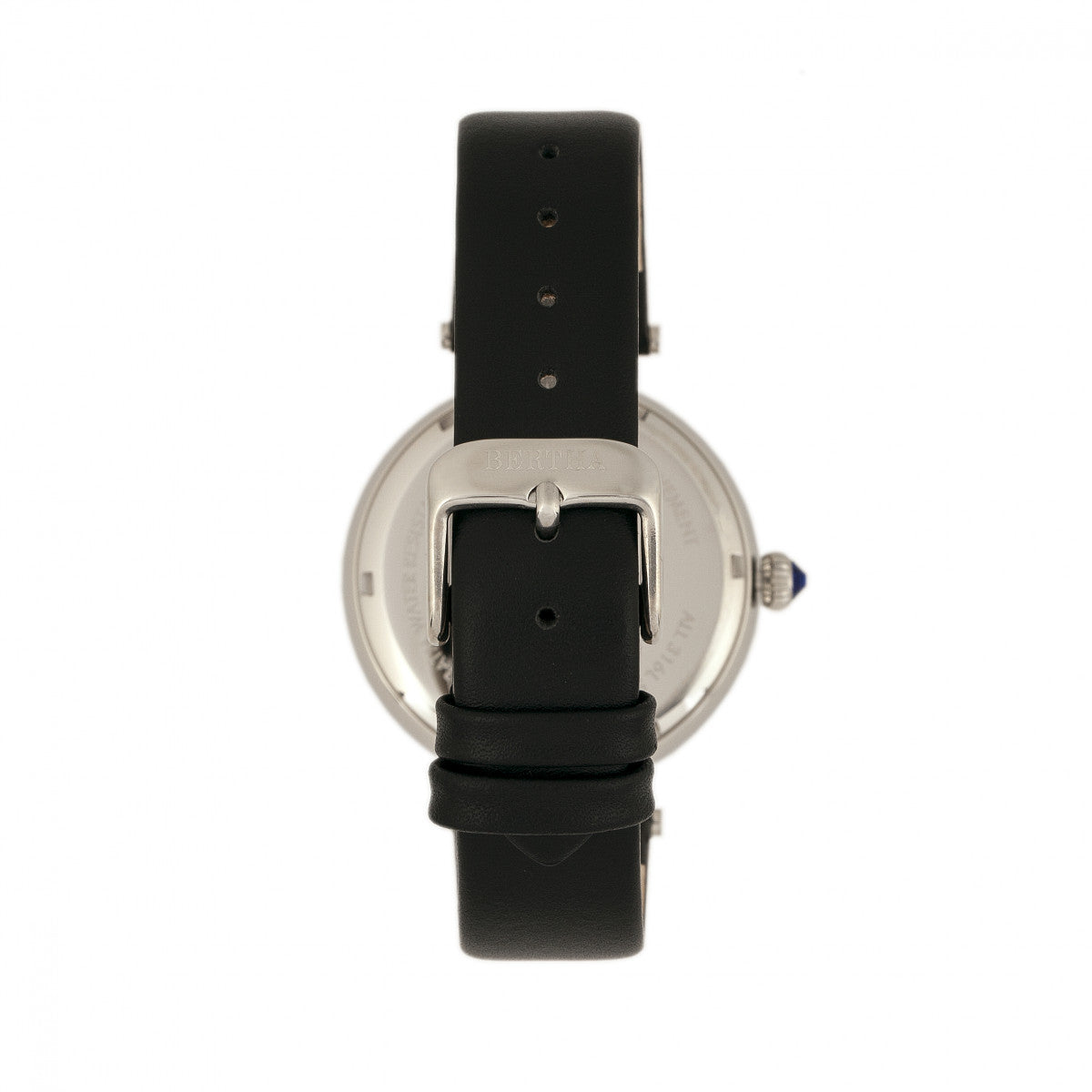 Bertha Nora Leather-Band Watch - Black