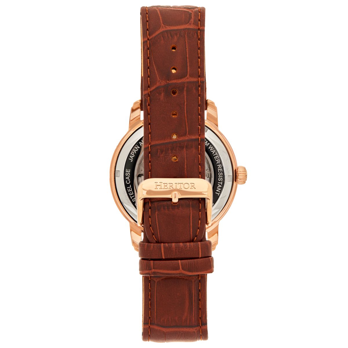 Heritor Automatic Protégé Leather-Band Watch w/Date