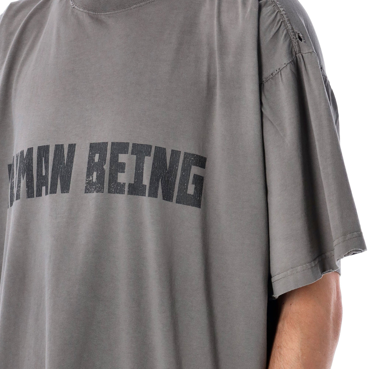 BALENCIAGA Asymmetrical Human Being Shifted T-Shirt