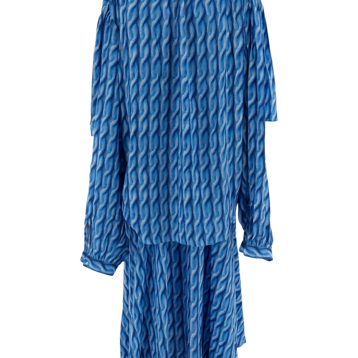 BALENCIAGA Cable Knit Print Midi Dress