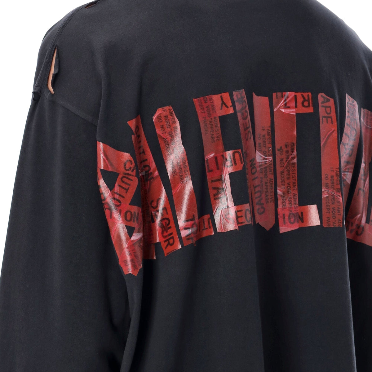 BALENCIAGA Oversized Security Tape Logo T-Shirt - Size 2