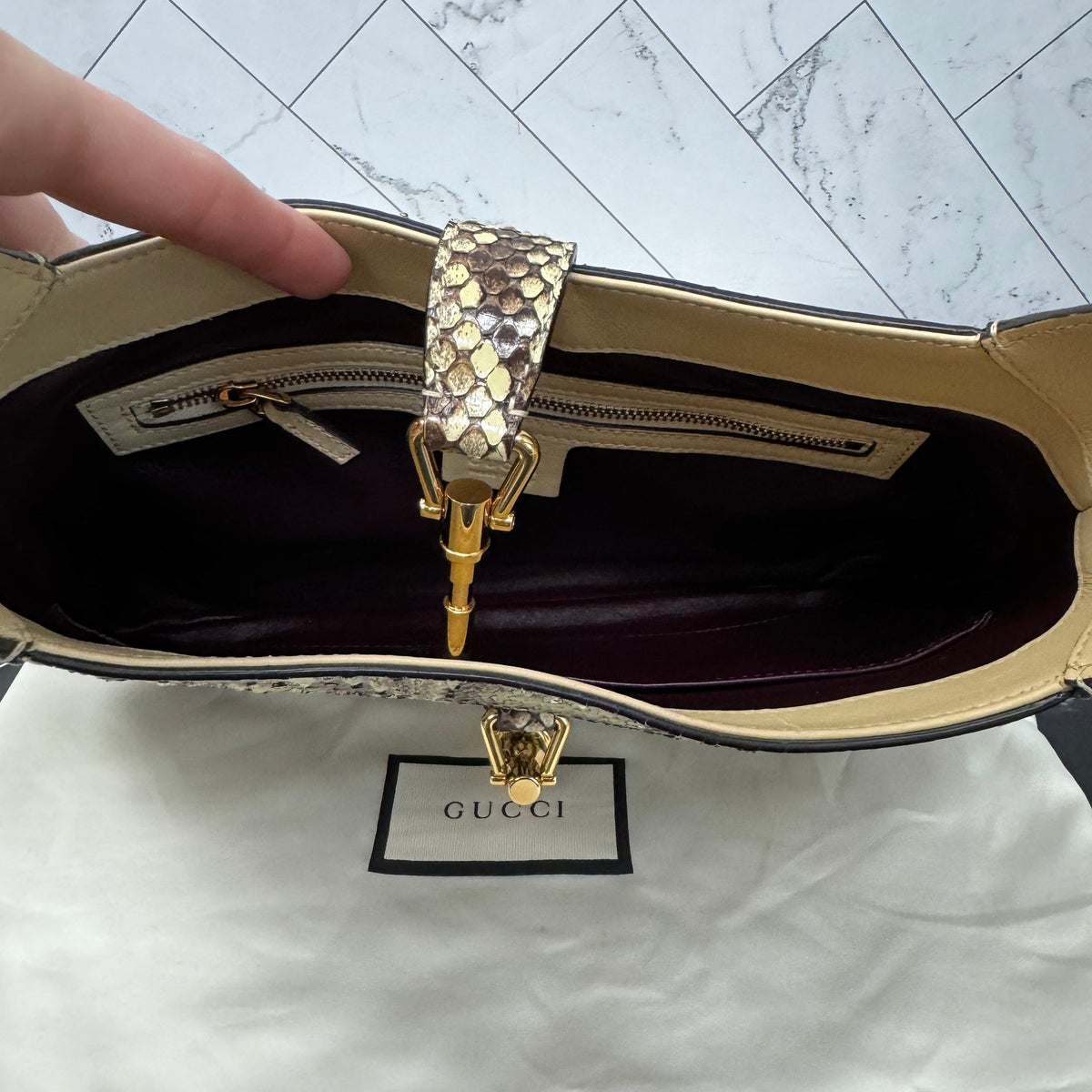 LIKE NEW Gucci Python Small Jackie Bag
