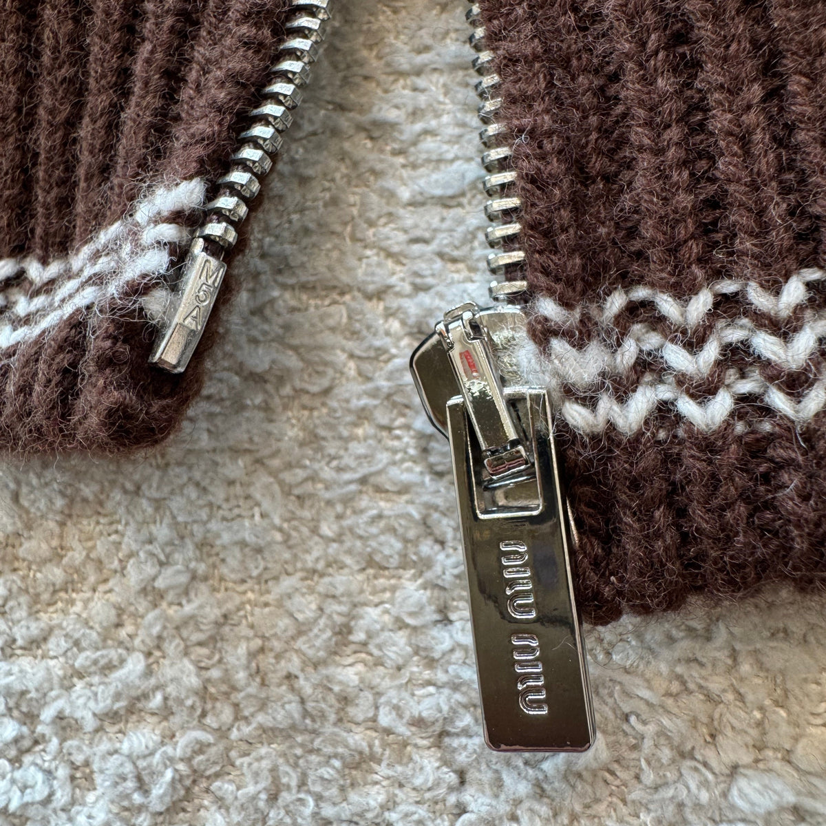 MIU M ZIP CARDIGAN