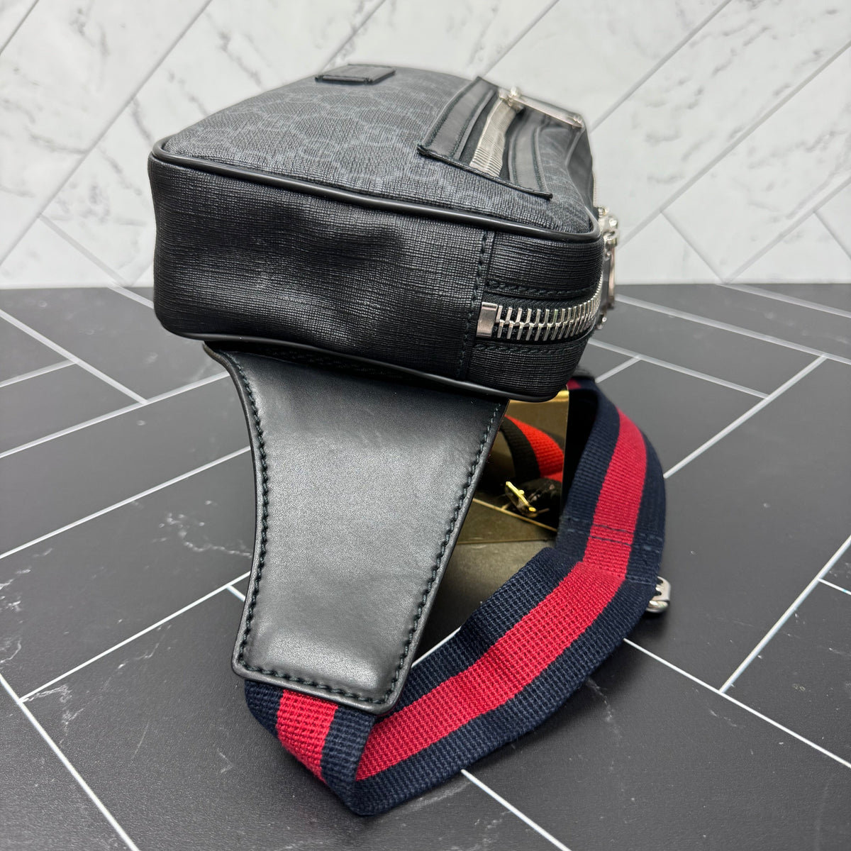 Gucci Black GG Coated Canvas Bum Bag