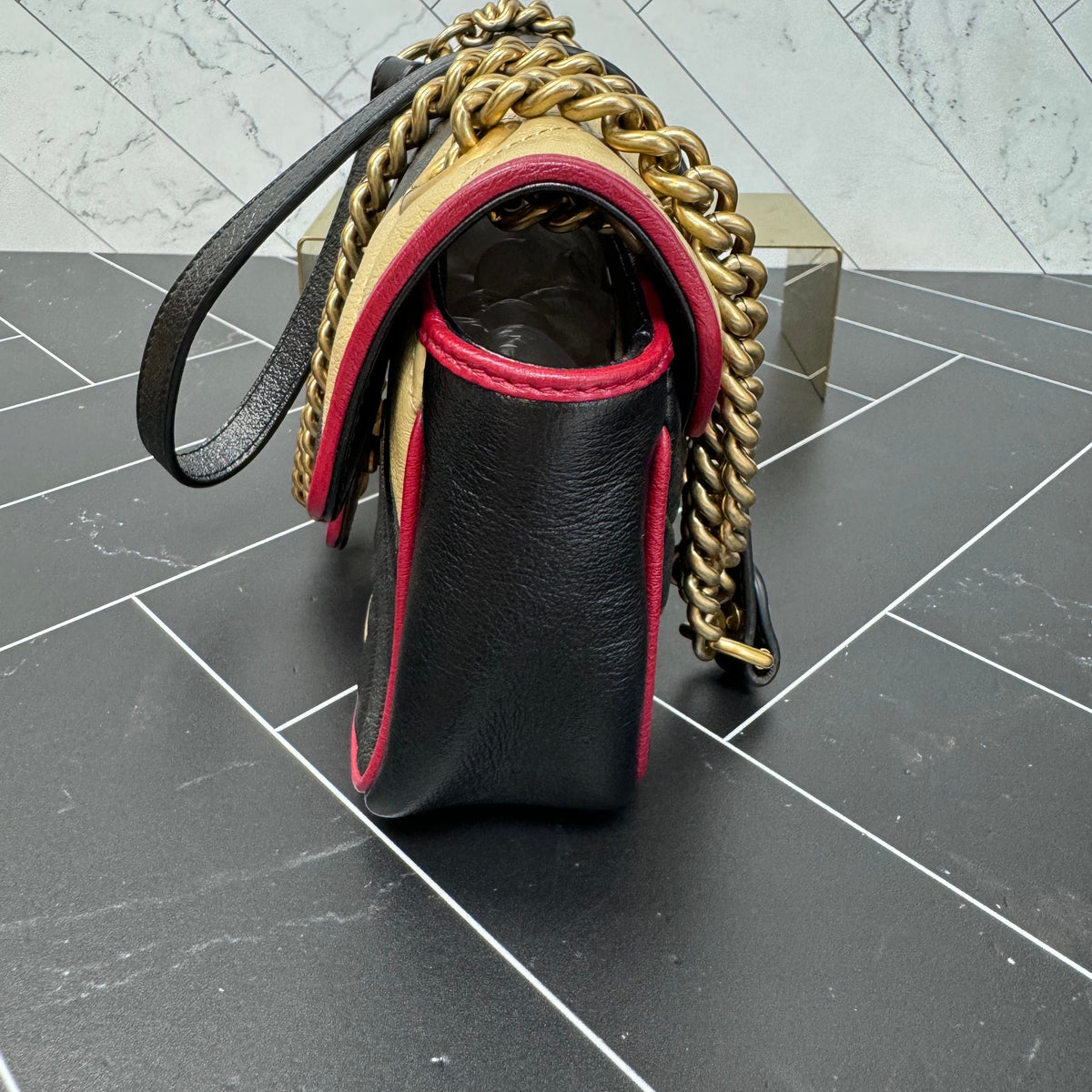 Gucci Marmont Tri Color Small Torchon Matelasse Crossbody Bag
