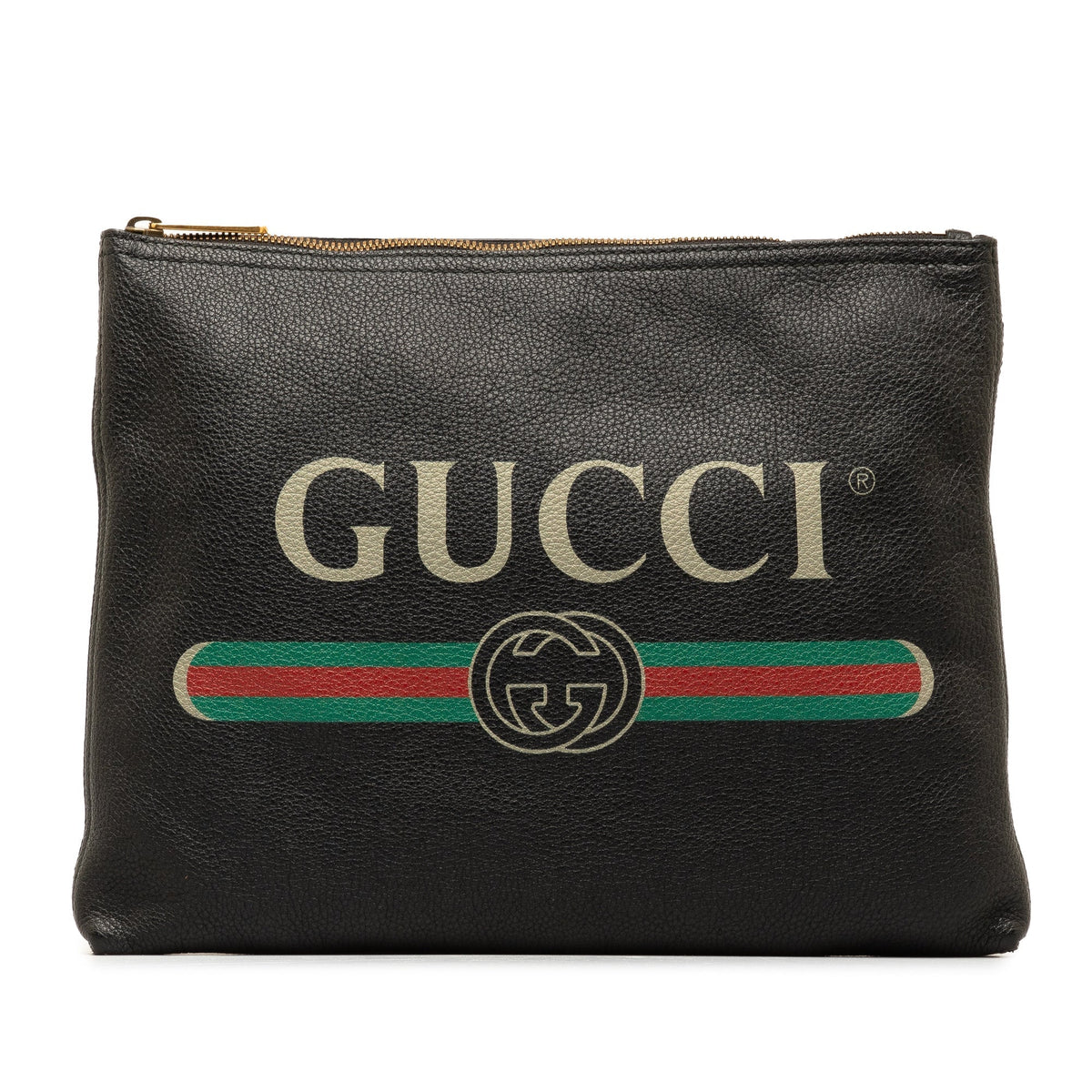 GUCCILeather  Logo Clutch Bag