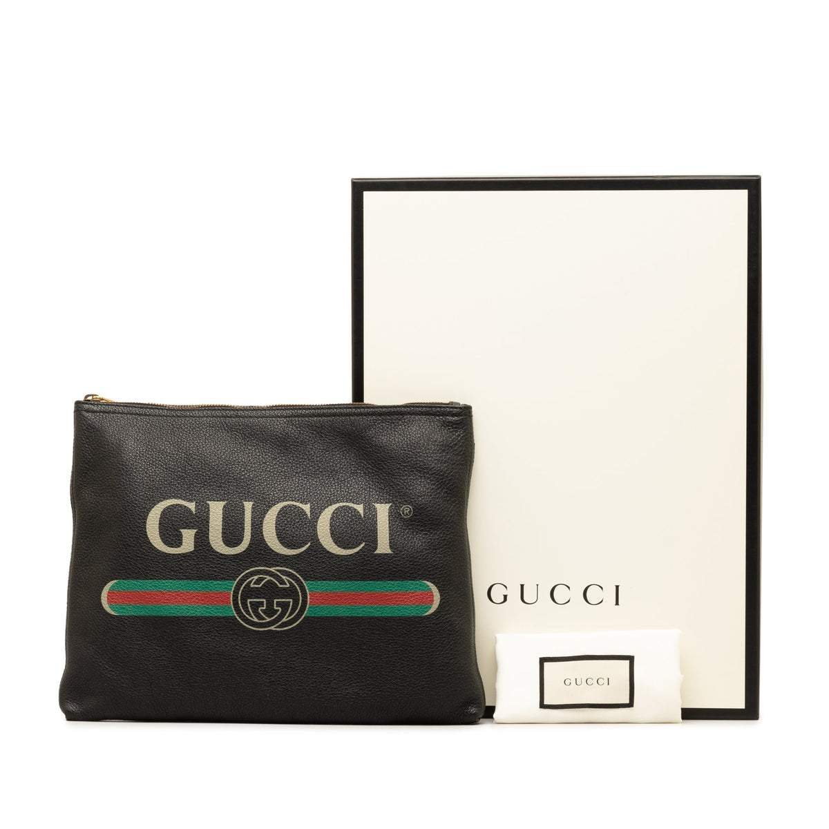 GUCCILeather  Logo Clutch Bag