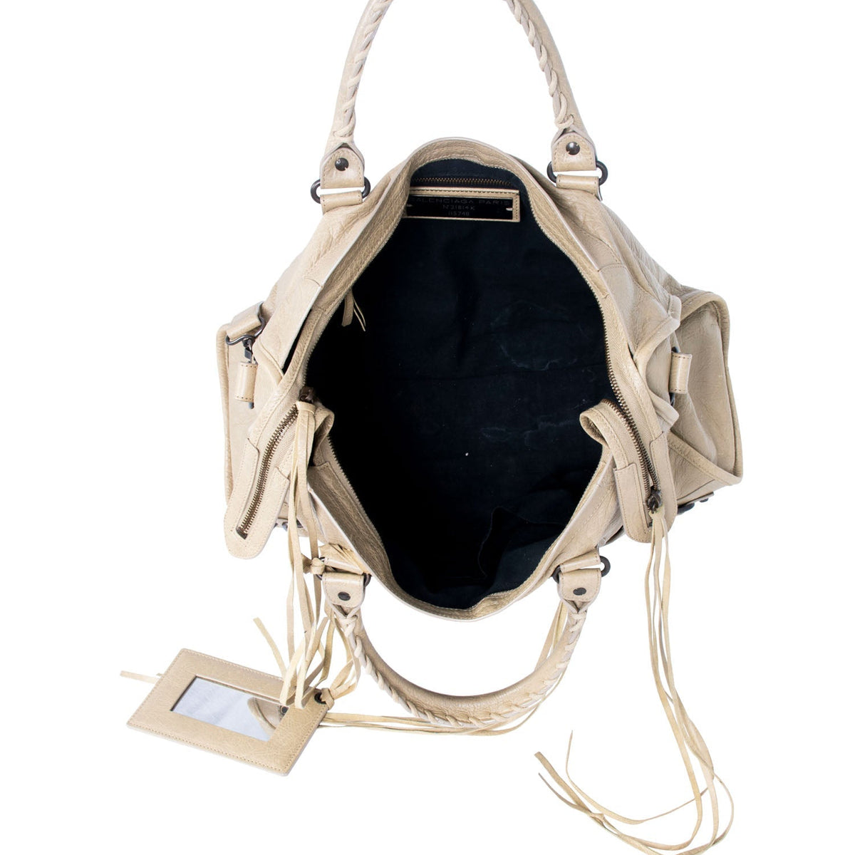 balenciaga Agneau Classic Hardware City Bag Beige