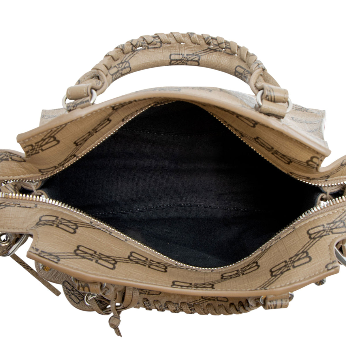 balenciaga BB Monogram Canvas Signature Neo Cagole City XS Satchel (SHF-uVcjOs)
