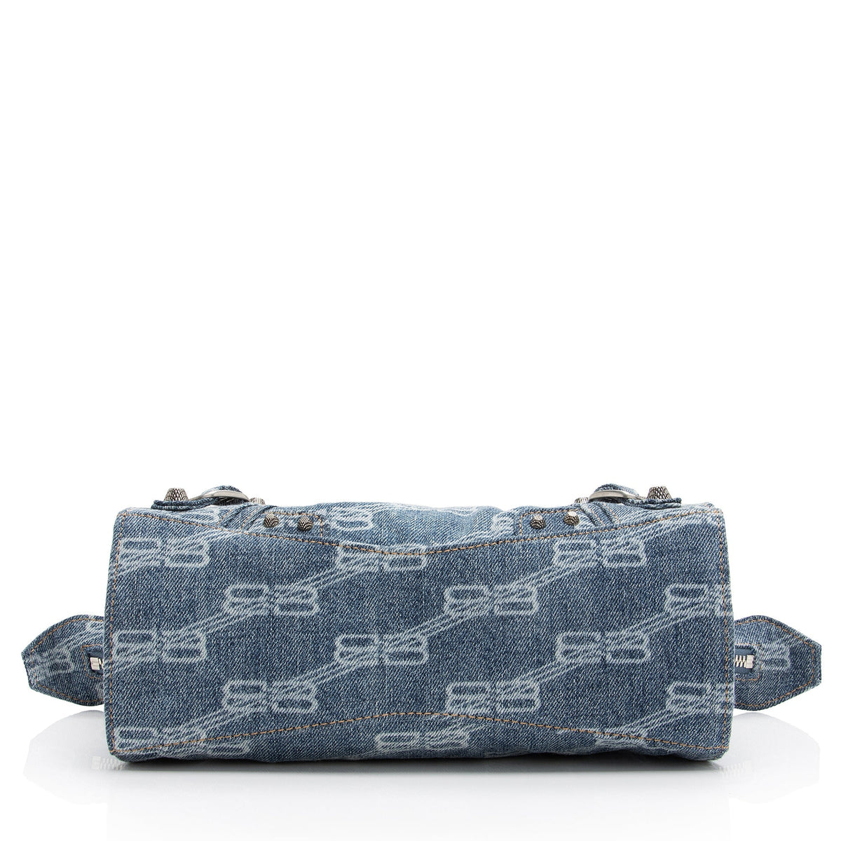 Balenciaga BB Monogram Denim Neo Cagole City XS Satchel (SHF-23464)