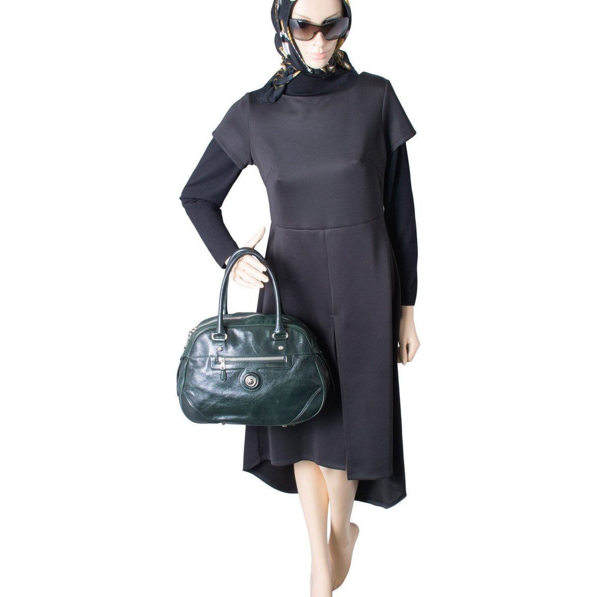 balenciaga BB Patent Leather Top Handle Bag Green