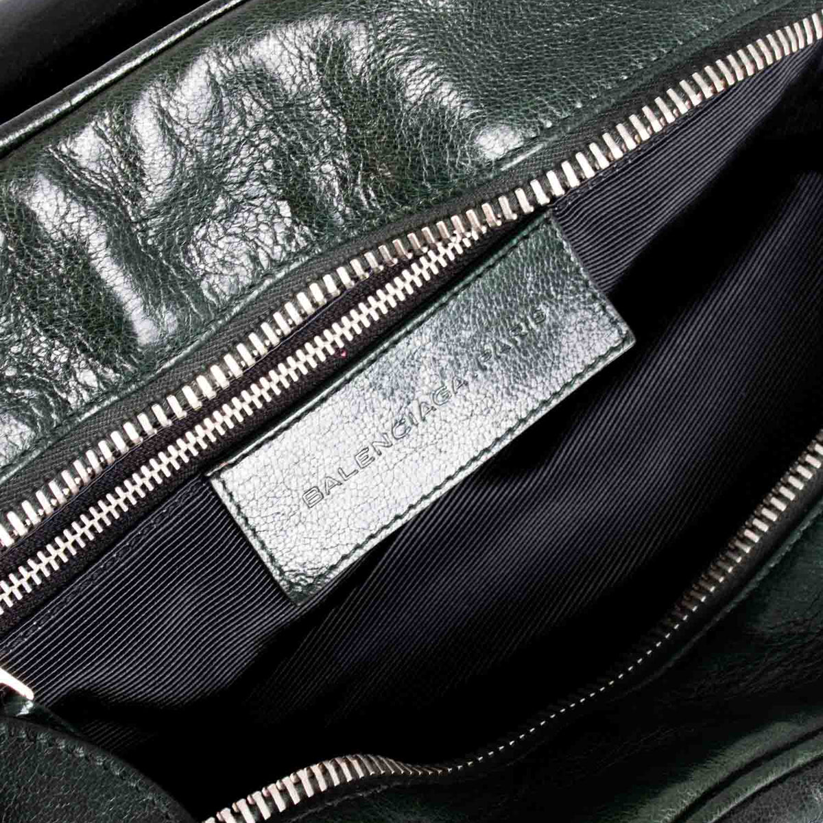 balenciaga BB Patent Leather Top Handle Bag Green