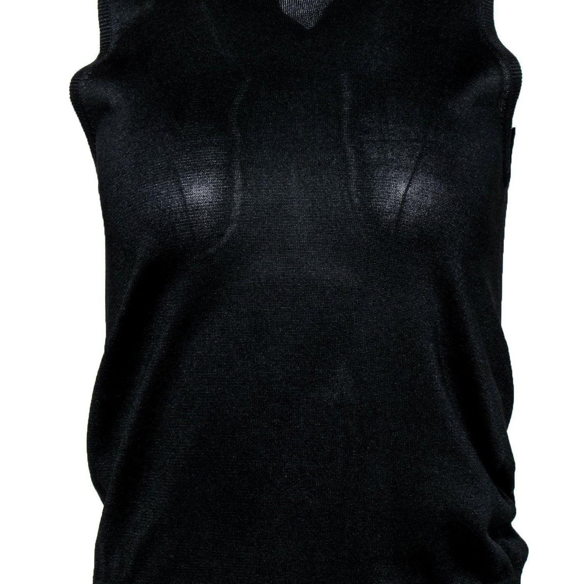 balenciaga - Black Knit Silk Sleeveless Tank Sz 6