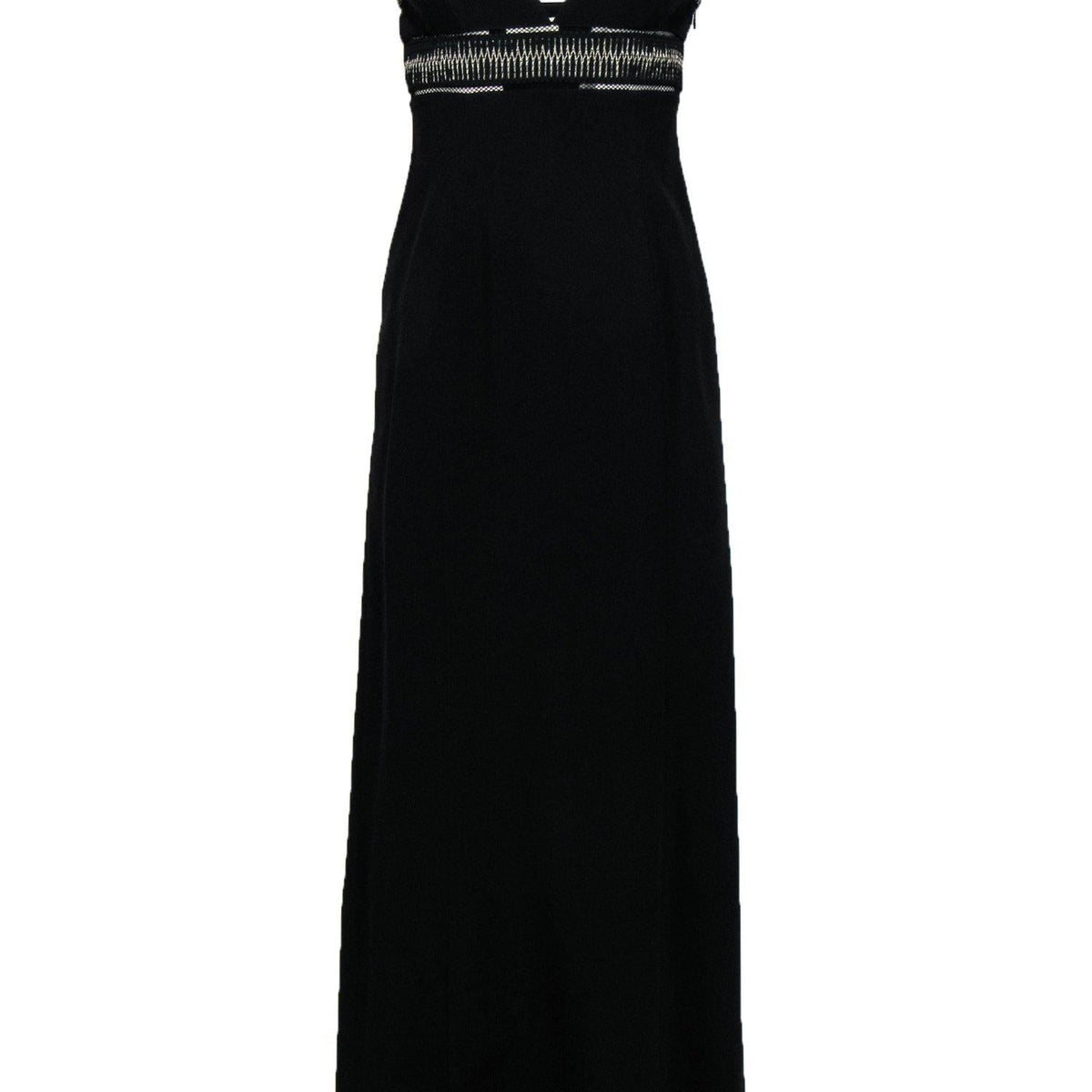 balenciaga - Black Sleeveless Gown w/ Silver Embroidery Sz M