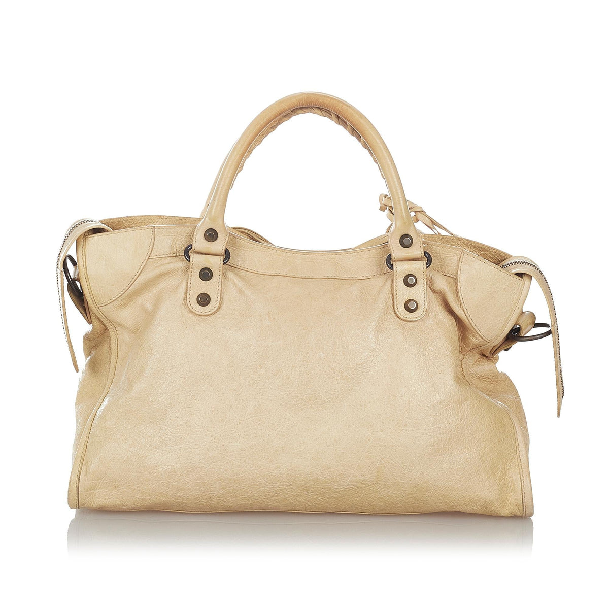 Balenciaga Motocross Classic City Lambskin Leather Satchel (SHG-26903)