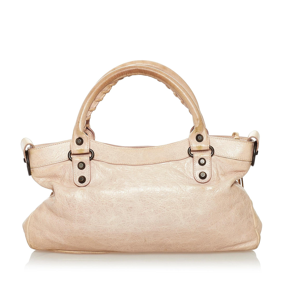 Balenciaga Motocross Classic First Lambskin Leather Satchel (SHG-33550)